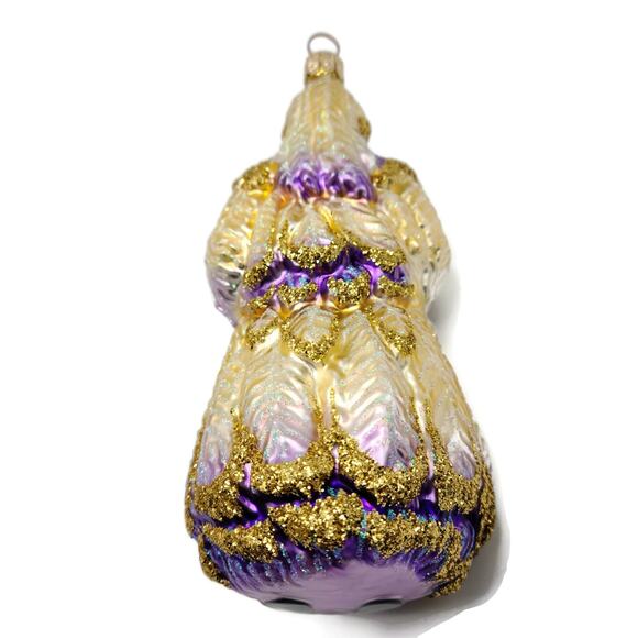 Patricia Breen Plumed Santa Claus Lavender Christmas Holiday Tree Ornament - Picture 7 of 8